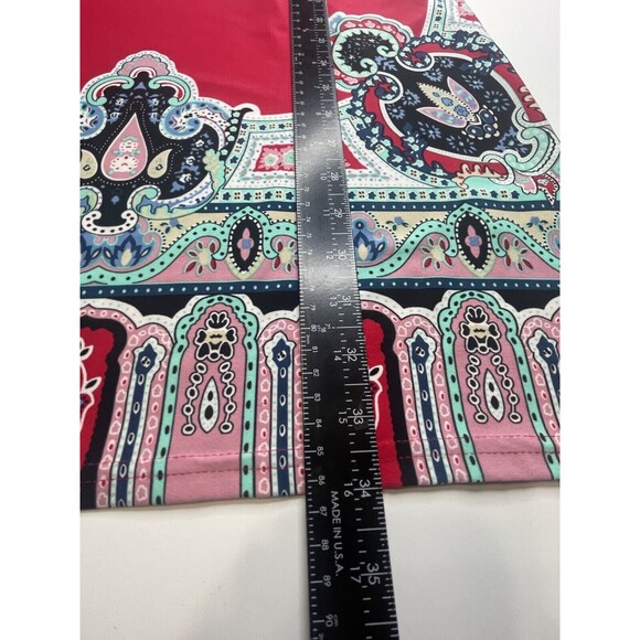 Sandra Darren Women's Red Multicolor Paisley 3/4 Sleeve Shift Dress Size 6 - Picture 7 of 10